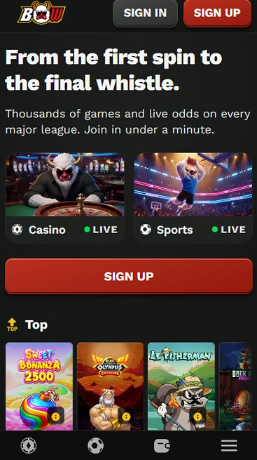 BangaWin mobile casino on an Android and iOS phone